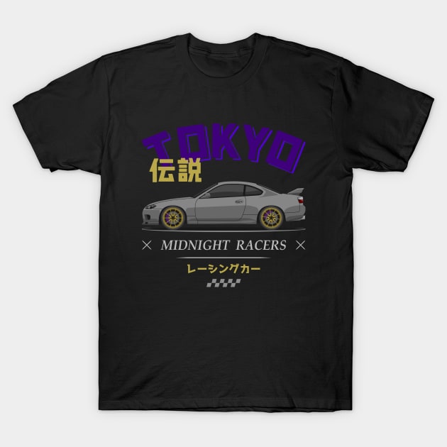 Tuner Silver Silvia S15 JDM T-Shirt by GoldenTuners